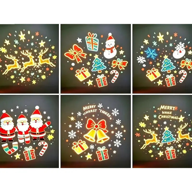 2026 New USB Plug-In Christmas Projector Night Light, 6+ Holiday Pattern Ceiling Lamp, Warm LED Christmas Tree Room Decor for Bedroom, Party & Holiday Gifts