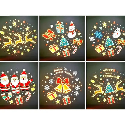 2026 New USB Plug-In Christmas Projector Night Light, 6+ Holiday Pattern Ceiling Lamp, Warm LED Christmas Tree Room Decor for Bedroom, Party & Holiday Gifts