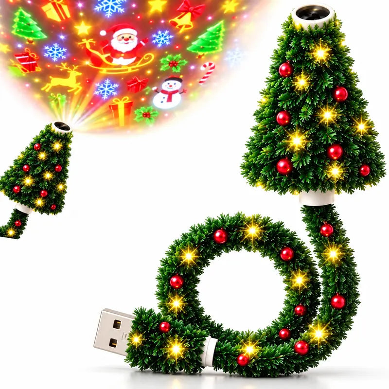 2026 New USB Plug-In Christmas Projector Night Light, 6+ Holiday Pattern Ceiling Lamp, Warm LED Christmas Tree Room Decor for Bedroom, Party & Holiday Gifts